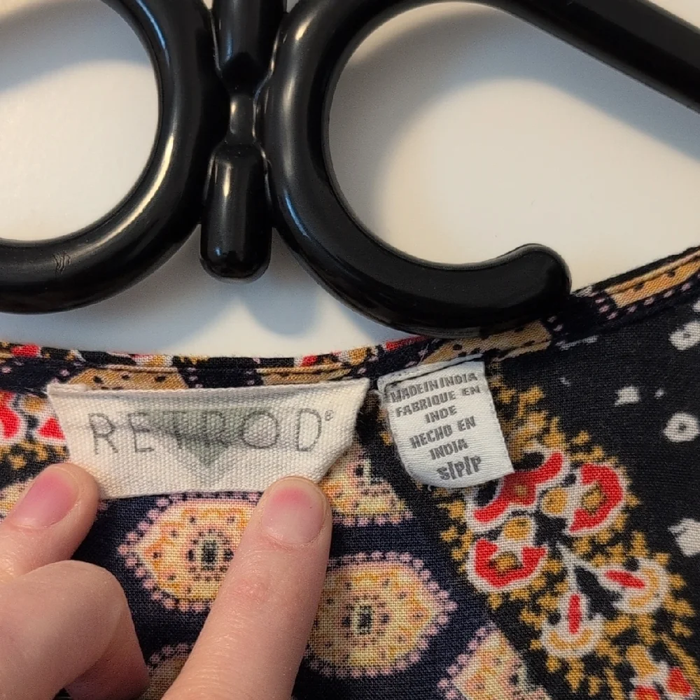 Retrod Multicolor & Multi-Patterned Wrap Romper - Picture 6 of 9